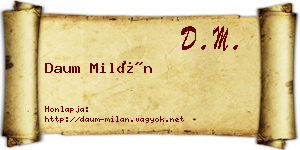 Daum Milán névjegykártya